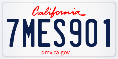 CA license plate 7MES901