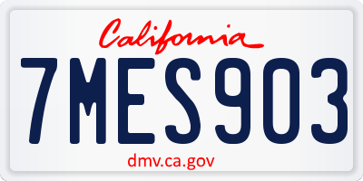 CA license plate 7MES903