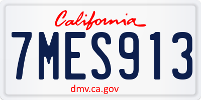 CA license plate 7MES913