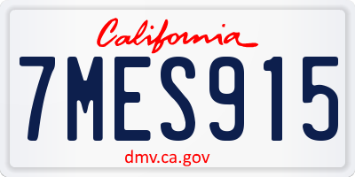 CA license plate 7MES915