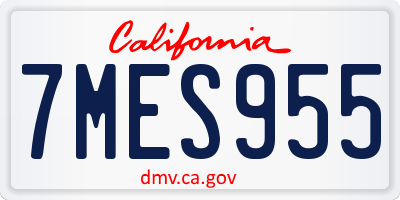 CA license plate 7MES955