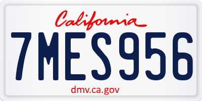 CA license plate 7MES956