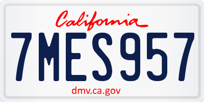 CA license plate 7MES957