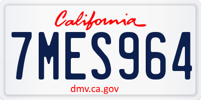CA license plate 7MES964