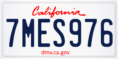 CA license plate 7MES976