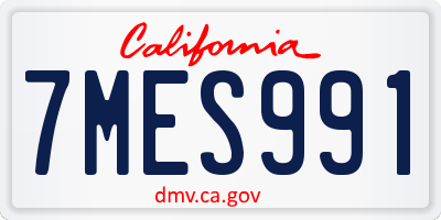 CA license plate 7MES991