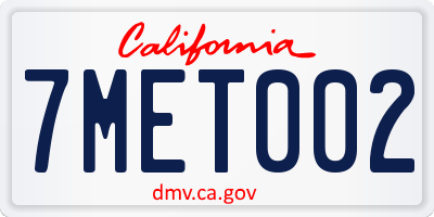 CA license plate 7MET002