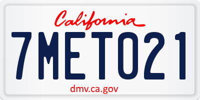 CA license plate 7MET021
