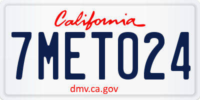 CA license plate 7MET024