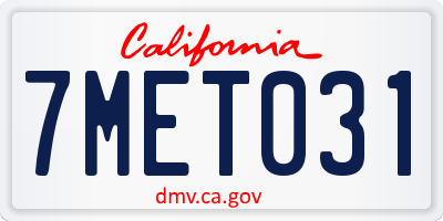 CA license plate 7MET031