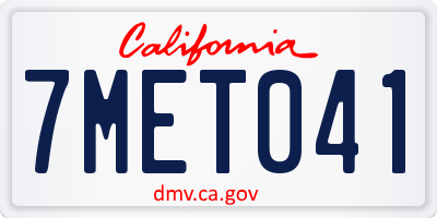 CA license plate 7MET041