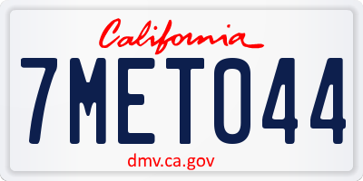 CA license plate 7MET044