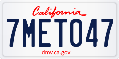 CA license plate 7MET047