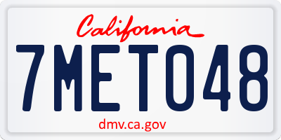 CA license plate 7MET048