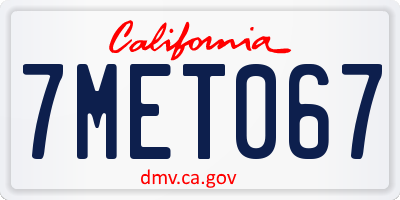 CA license plate 7MET067