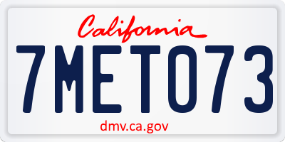 CA license plate 7MET073