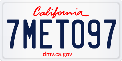 CA license plate 7MET097