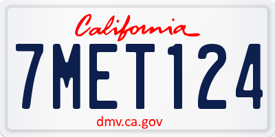 CA license plate 7MET124