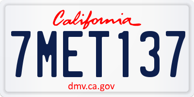CA license plate 7MET137