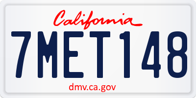 CA license plate 7MET148