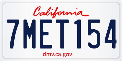 CA license plate 7MET154