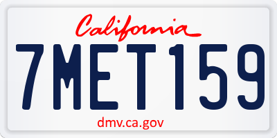 CA license plate 7MET159