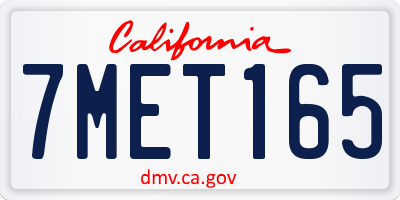 CA license plate 7MET165