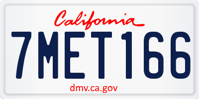 CA license plate 7MET166
