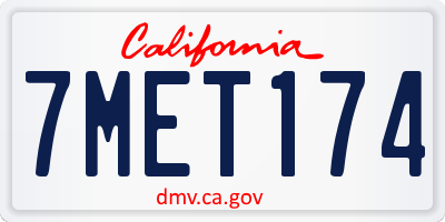 CA license plate 7MET174