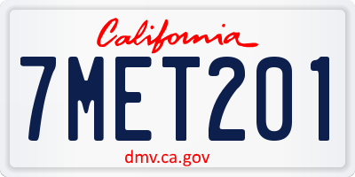 CA license plate 7MET201