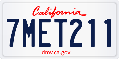CA license plate 7MET211
