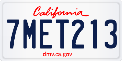 CA license plate 7MET213