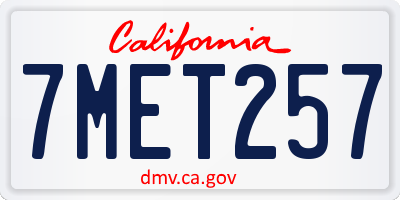 CA license plate 7MET257