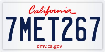 CA license plate 7MET267