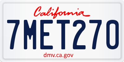 CA license plate 7MET270