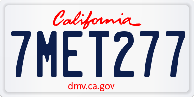 CA license plate 7MET277