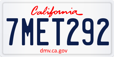 CA license plate 7MET292