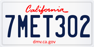 CA license plate 7MET302