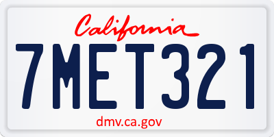 CA license plate 7MET321