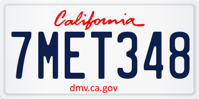 CA license plate 7MET348