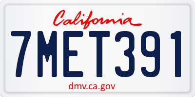 CA license plate 7MET391
