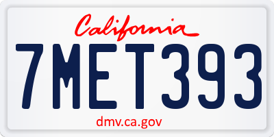CA license plate 7MET393