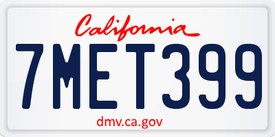 CA license plate 7MET399