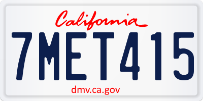 CA license plate 7MET415