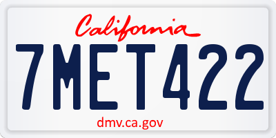CA license plate 7MET422