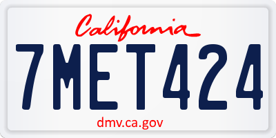 CA license plate 7MET424