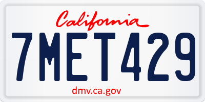 CA license plate 7MET429