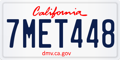 CA license plate 7MET448