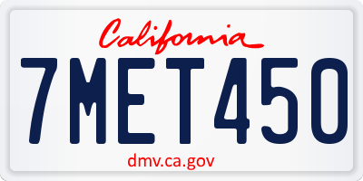 CA license plate 7MET450