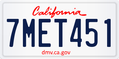 CA license plate 7MET451
